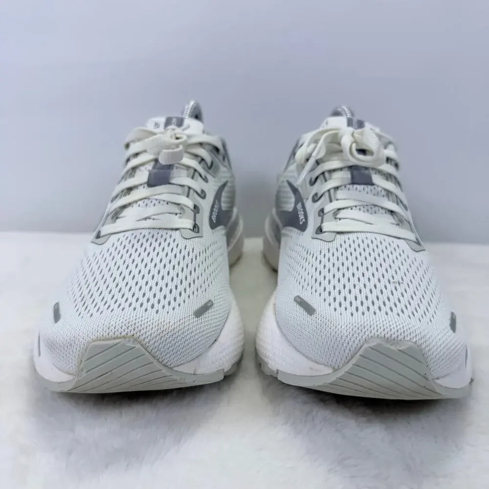 Brooks Adrenaline GTS 22 Womens Running Shoes Size 9.5 White Grey Athletic